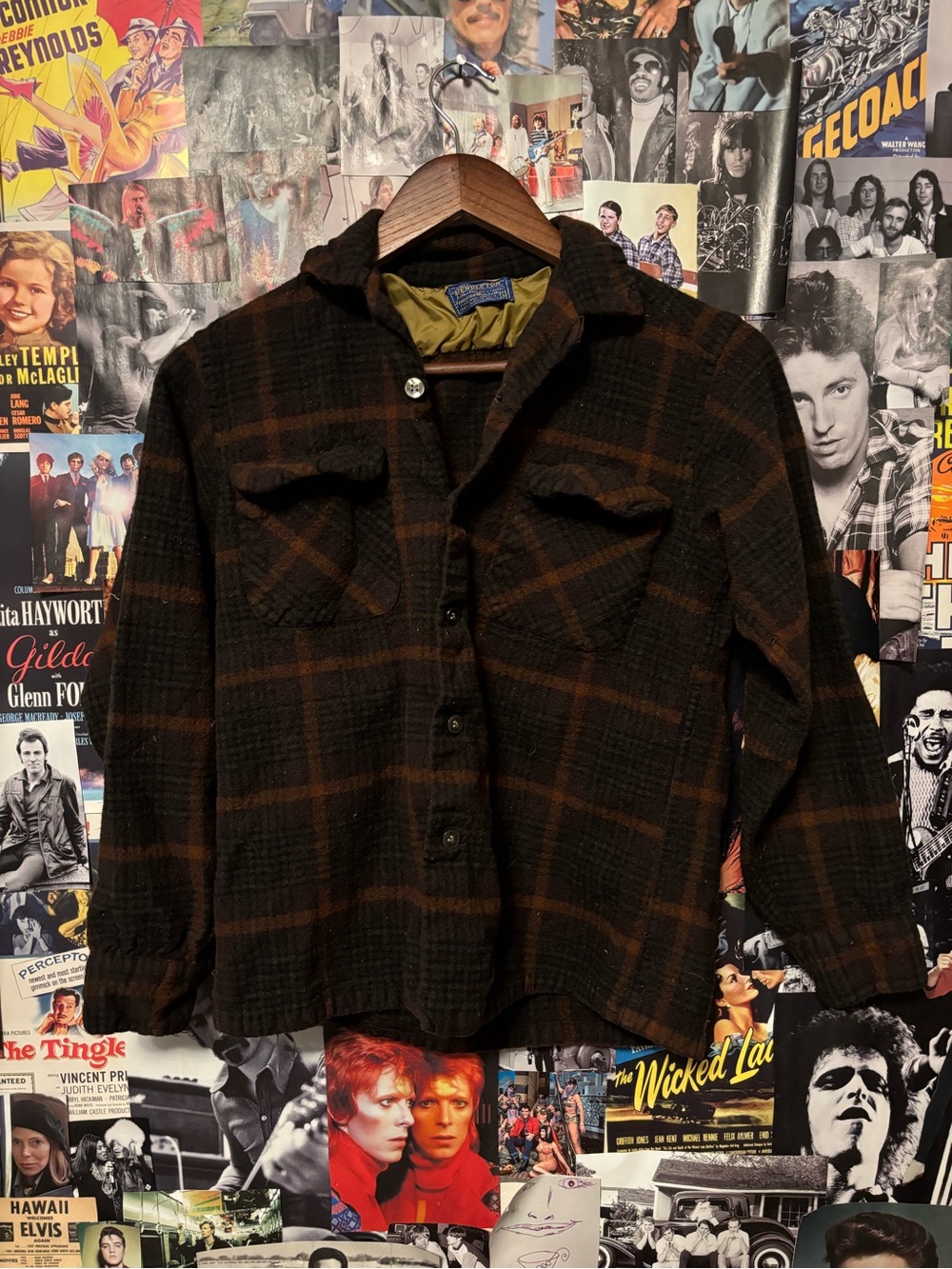 Pendleton Brown and Black Plaid Casual Button-Down Shirt Jacket